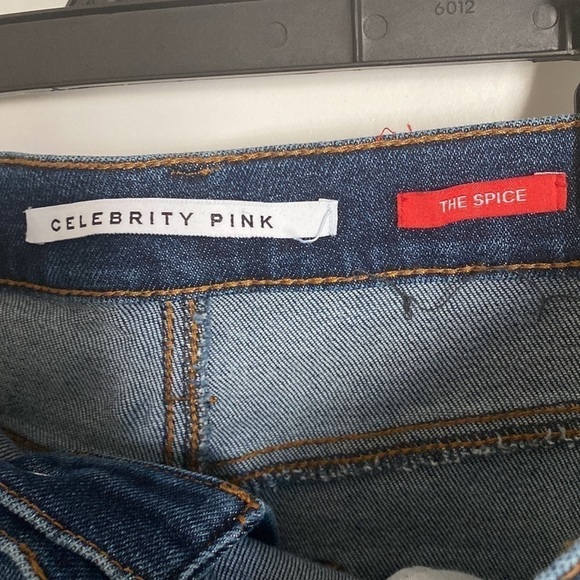 Celebrity Pink Distressed Jeans Skinny Hi-Rise 12" Size 13/31 - Picture 3 of 5